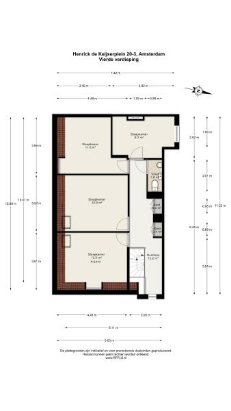 Floor Plan 5 - Henrick de Keijserplein 20 3