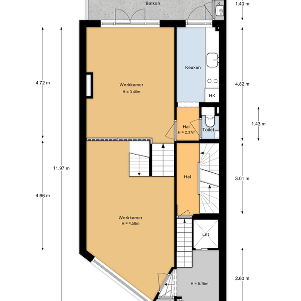 Floor Plan 2 - Jacob Obrechtstraat 9 H