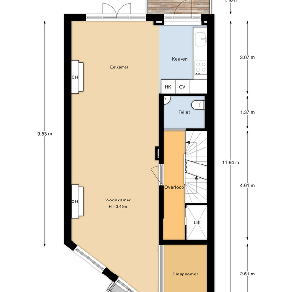 Floor Plan 3 - Jacob Obrechtstraat 9 H