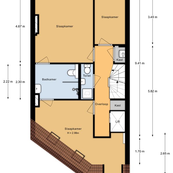 Floor Plan 4 - Jacob Obrechtstraat 9 H